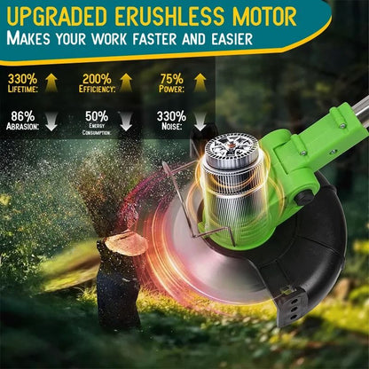 Cordless Weed Trimmer Electric Lawn Mower Tool for Garden and Yard Maintenance
