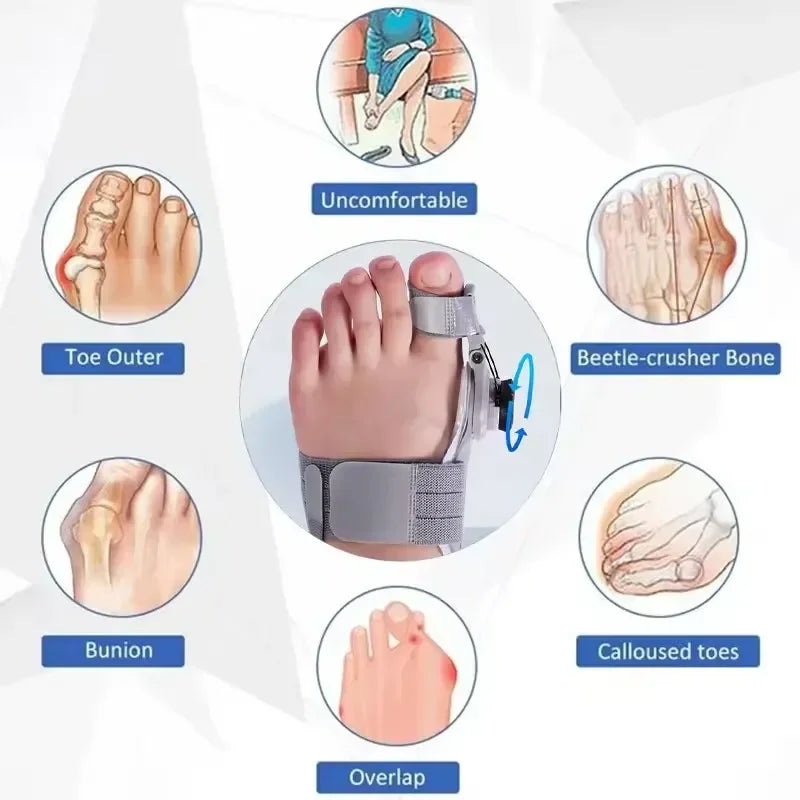 Adjustable Bunion Corrector & Toe Straightener, Hallux Valgus Relief for Big Toe Pain