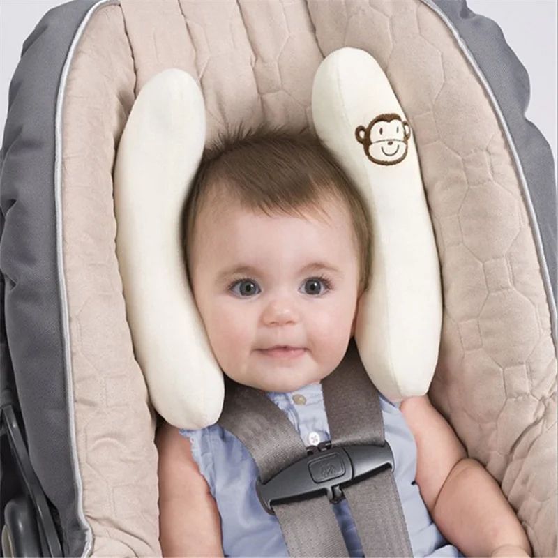 Baby Stroller Neck Support Pillow – Banana Cartoon Infant Car Seat Head Protector Cushion