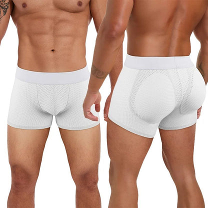 Men's Padded Butt Lifter Boxer Briefs – Removable Hip Enhancer Shapewear Underwear