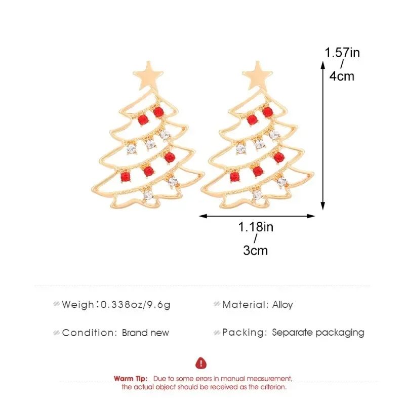 Colorful Zircon Christmas Tree Earrings for Women