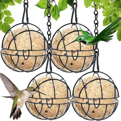 Metal Suet Ball Bird Feeder with Hanging Chain – Squirrel-Resistant Outdoor Garden Bird Feeder