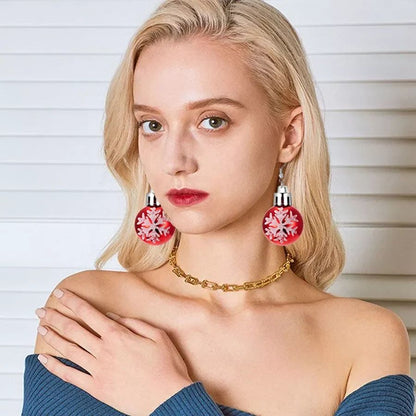 Christmas Snowflake Star Ball Bulb Dangle Earrings