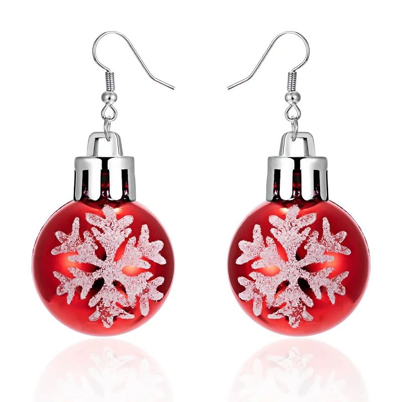 Christmas Snowflake Star Ball Bulb Dangle Earrings