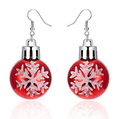 Christmas Snowflake Star Ball Bulb Dangle Earrings