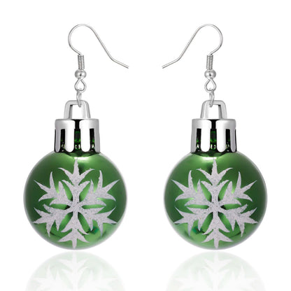 Christmas Snowflake Star Ball Bulb Dangle Earrings