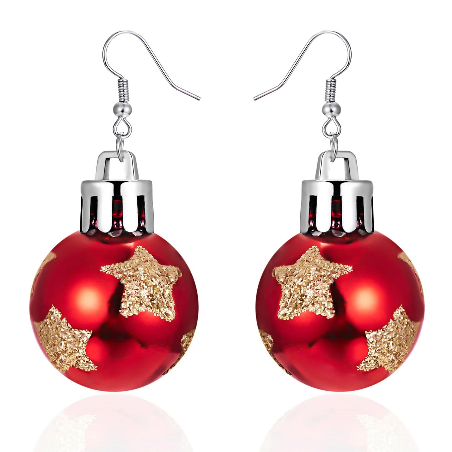 Christmas Snowflake Star Ball Bulb Dangle Earrings