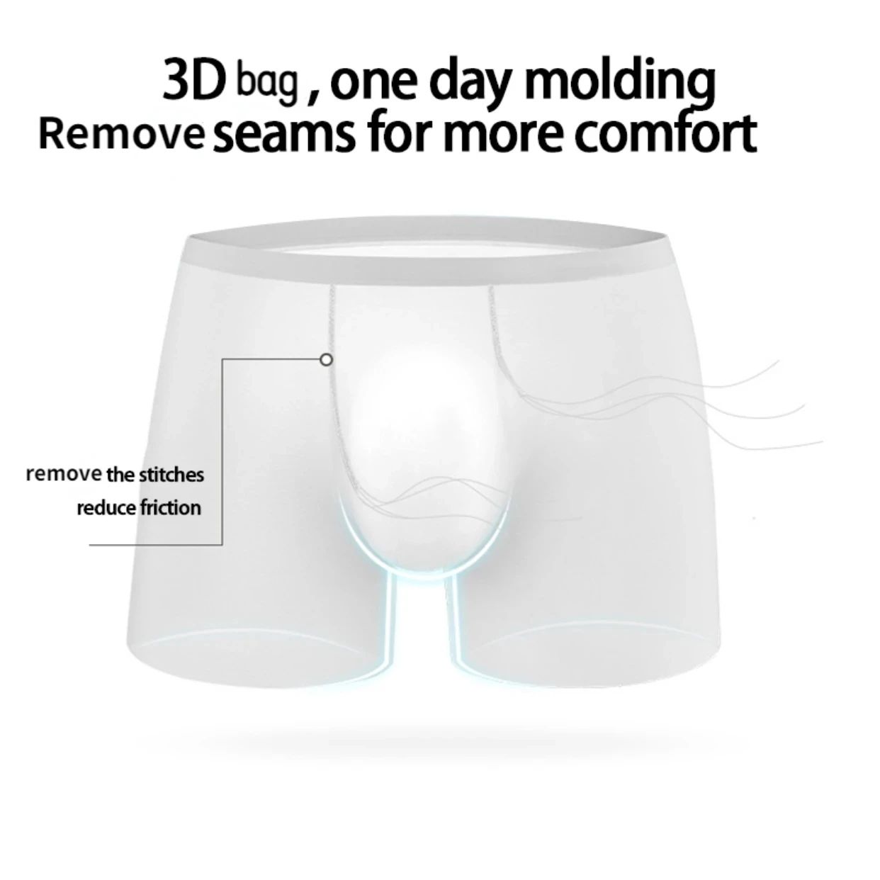 Men's Ice Silk Seamless Boxer Briefs – Breathable Antibacterial Lightweight Underwear