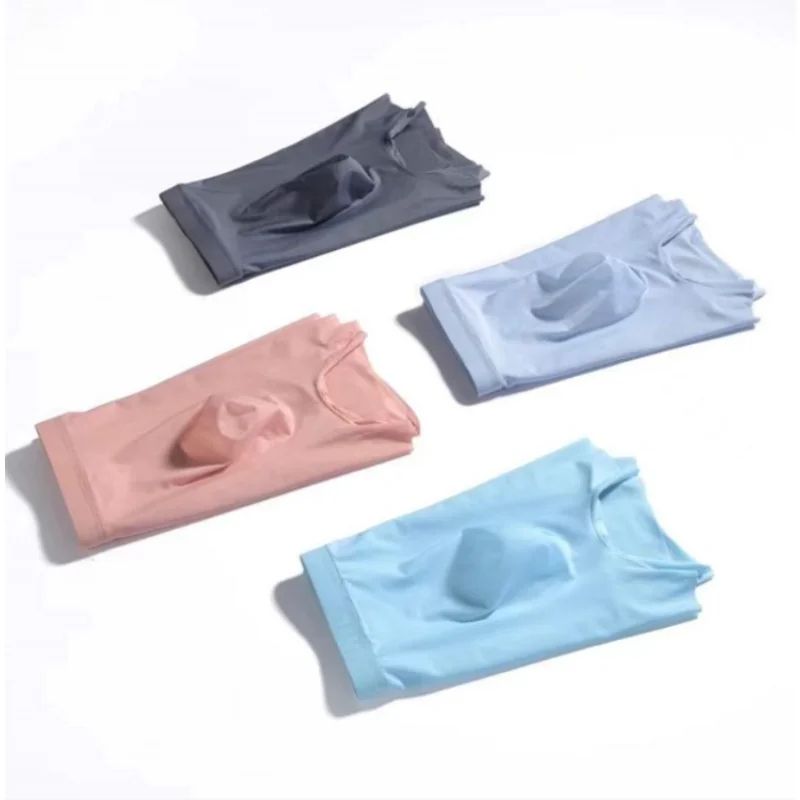 Men's Ice Silk Seamless Boxer Briefs – Breathable Antibacterial Lightweight Underwear
