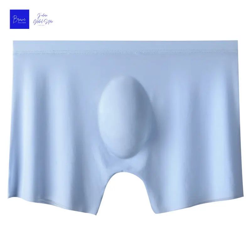 Men's Ice Silk Seamless Boxer Briefs – Breathable Antibacterial Lightweight Underwear
