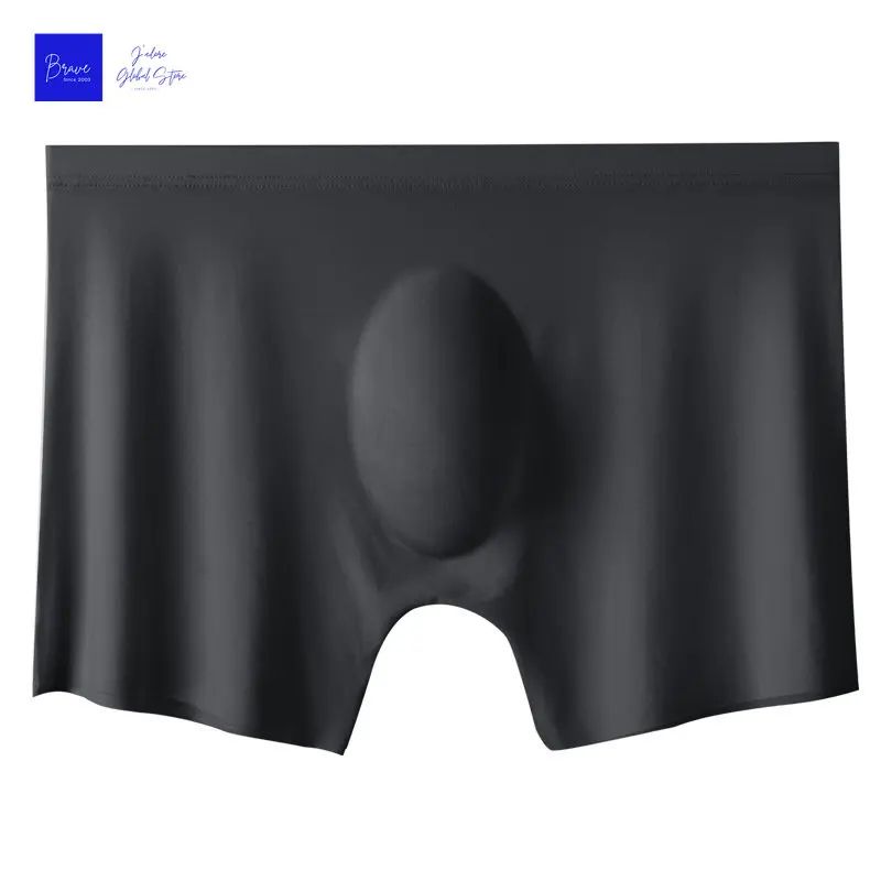 Men's Ice Silk Seamless Boxer Briefs – Breathable Antibacterial Lightweight Underwear