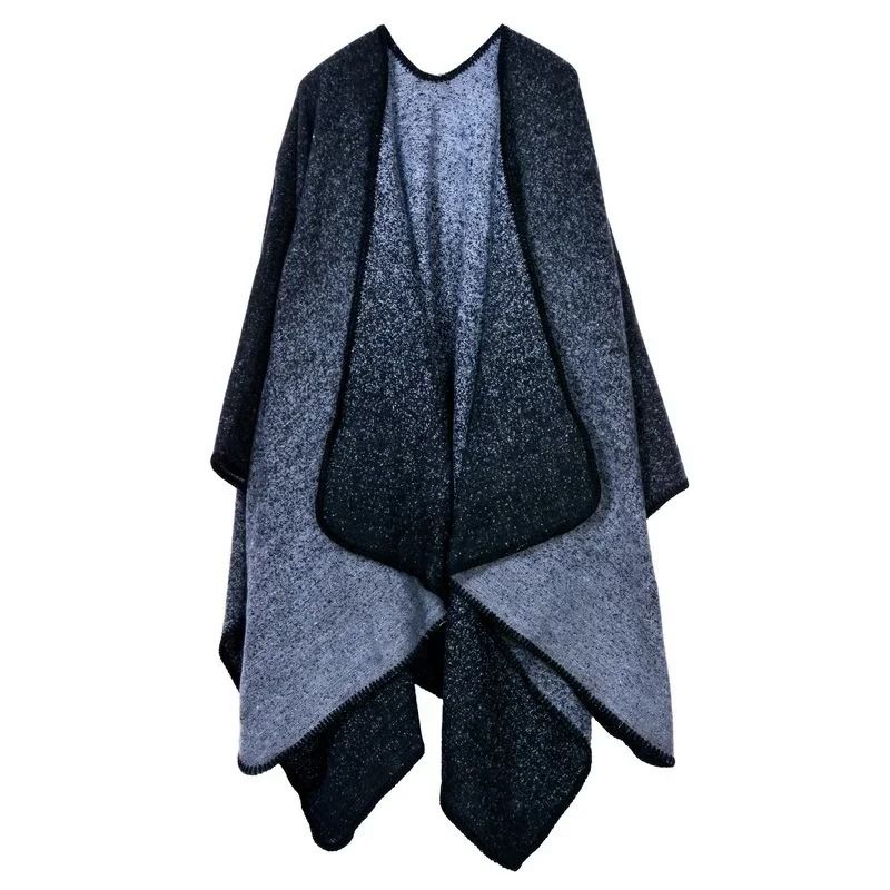 Elegant Womens Cashmere Style Poncho Scarf Warm Winter Shawl Wrap