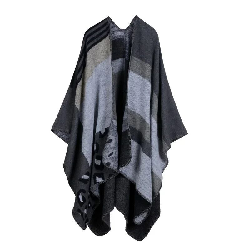 Elegant Womens Cashmere Style Poncho Scarf Warm Winter Shawl Wrap