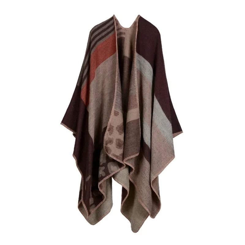 Elegant Womens Cashmere Style Poncho Scarf Warm Winter Shawl Wrap