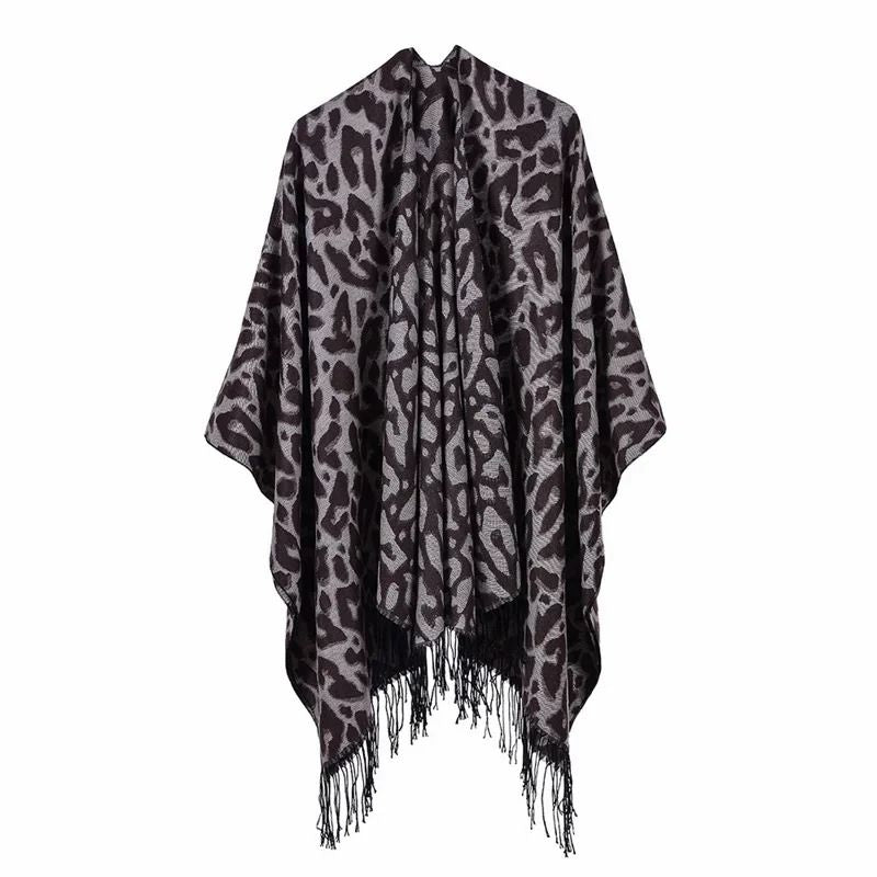 Elegant Womens Cashmere Style Poncho Scarf Warm Winter Shawl Wrap