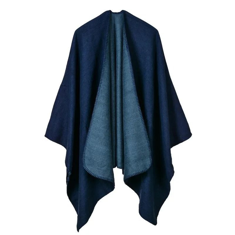 Elegant Womens Cashmere Style Poncho Scarf Warm Winter Shawl Wrap