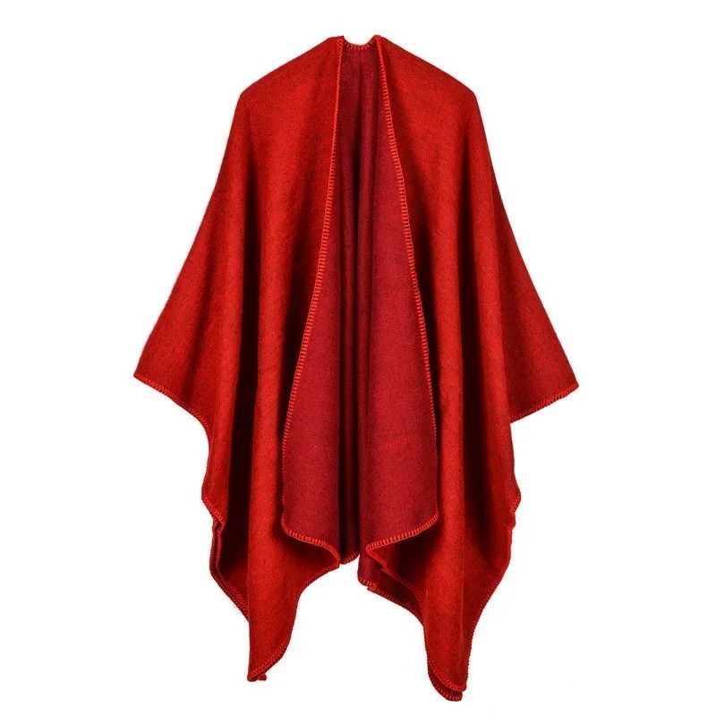 Elegant Womens Cashmere Style Poncho Scarf Warm Winter Shawl Wrap