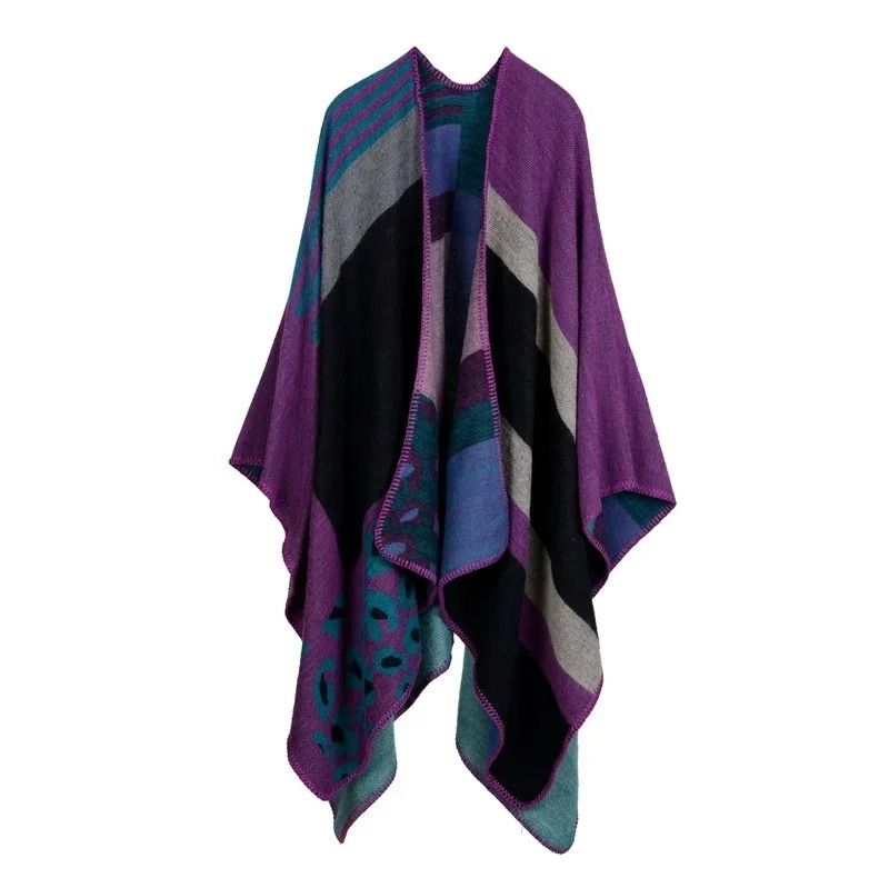 Elegant Womens Cashmere Style Poncho Scarf Warm Winter Shawl Wrap