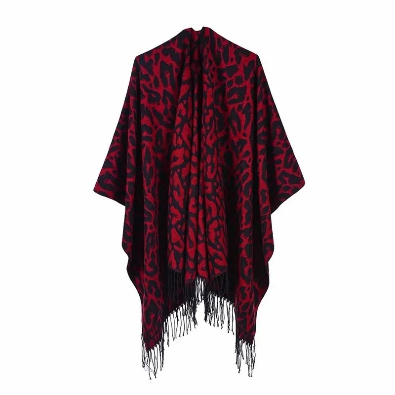 Elegant Womens Cashmere Style Poncho Scarf Warm Winter Shawl Wrap
