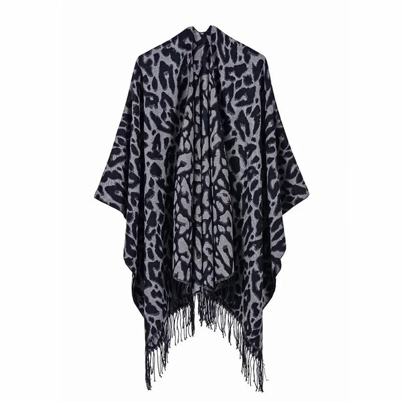 Elegant Womens Cashmere Style Poncho Scarf Warm Winter Shawl Wrap