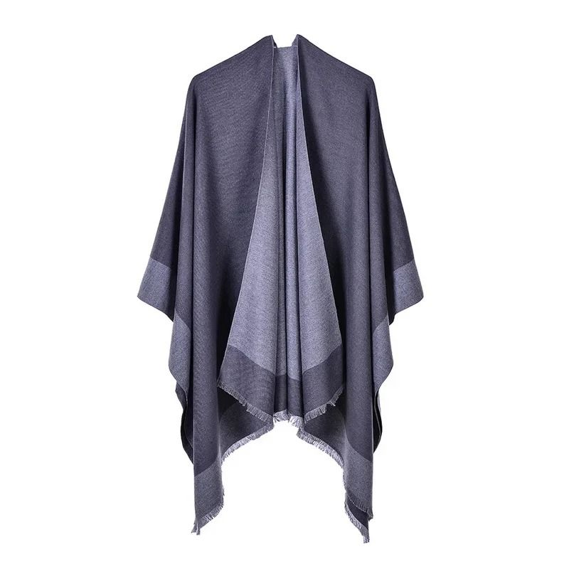 Elegant Womens Cashmere Style Poncho Scarf Warm Winter Shawl Wrap