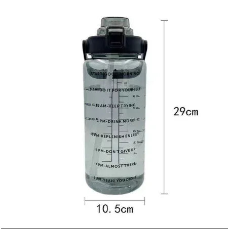 Portable Water Bottle with Straw and Time Marker for Outdoor Sports & Fitness