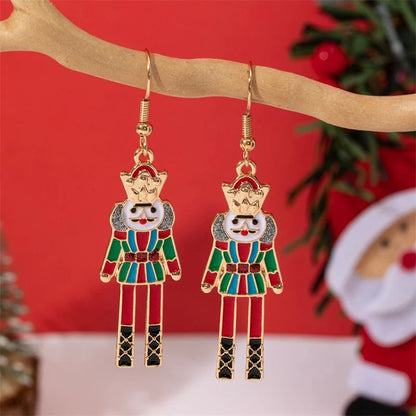 Rhinestone Christmas Light Bulb Drop Earrings