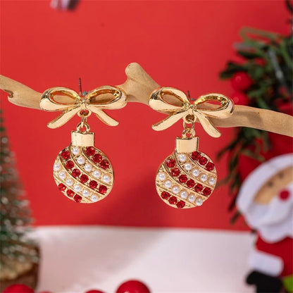 Rhinestone Christmas Light Bulb Drop Earrings