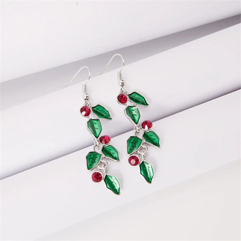 Rhinestone Christmas Light Bulb Drop Earrings