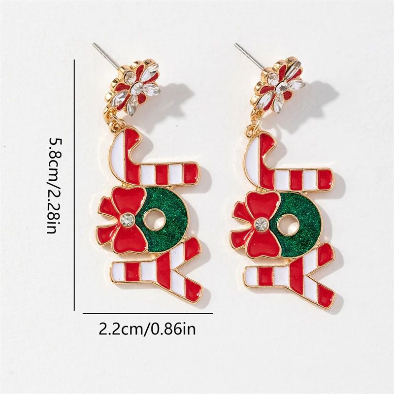 Rhinestone Christmas Light Bulb Drop Earrings