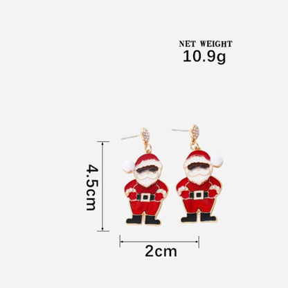 Rhinestone Christmas Light Bulb Drop Earrings