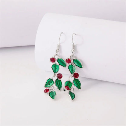 Rhinestone Christmas Light Bulb Drop Earrings