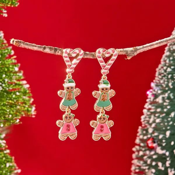 Rhinestone Christmas Light Bulb Drop Earrings