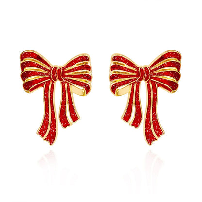 Rhinestone Snowman Christmas Drop Earrings
