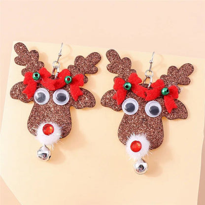 Cute Christmas Tree Star Drop Earrings