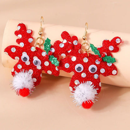 Cute Christmas Tree Star Drop Earrings