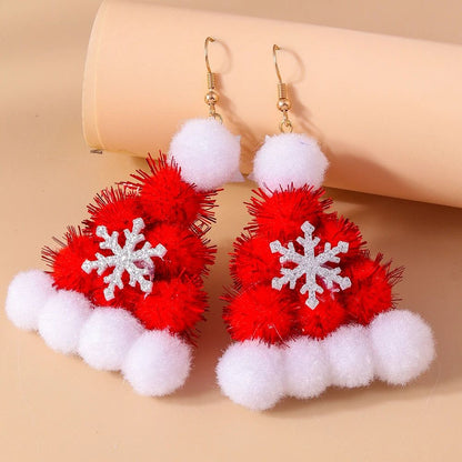 Cute Christmas Tree Star Drop Earrings