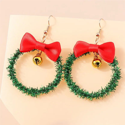 Cute Christmas Tree Star Drop Earrings