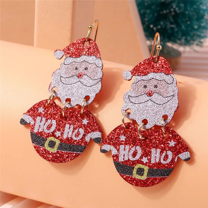 Cute Christmas Tree Star Drop Earrings