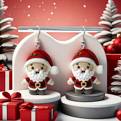 Acrylic Santa Claus Double Sided Drop Earrings
