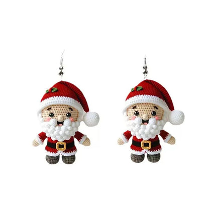 Acrylic Santa Claus Double Sided Drop Earrings
