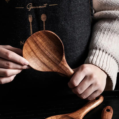 Natural Wooden Rice Paddle Serving Spoon – Smooth Wood Rice Spoon Kitchen Utensil