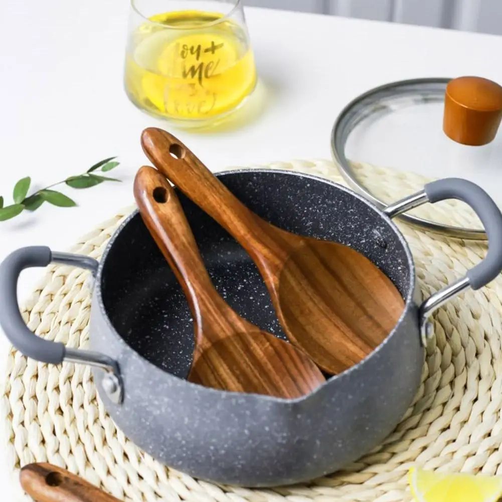 Natural Wooden Rice Paddle Serving Spoon – Smooth Wood Rice Spoon Kitchen Utensil