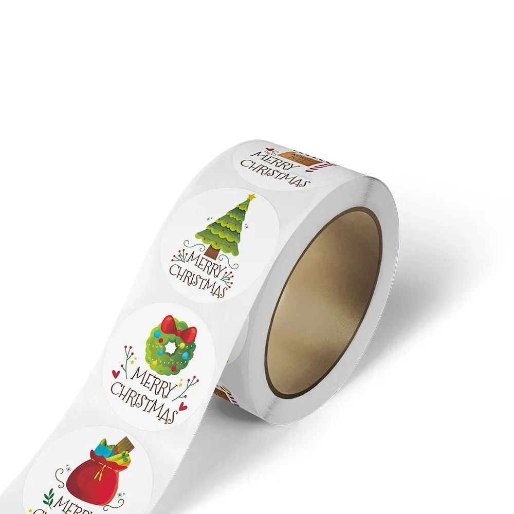 Merry Christmas Round Sticker Labels 500pcs