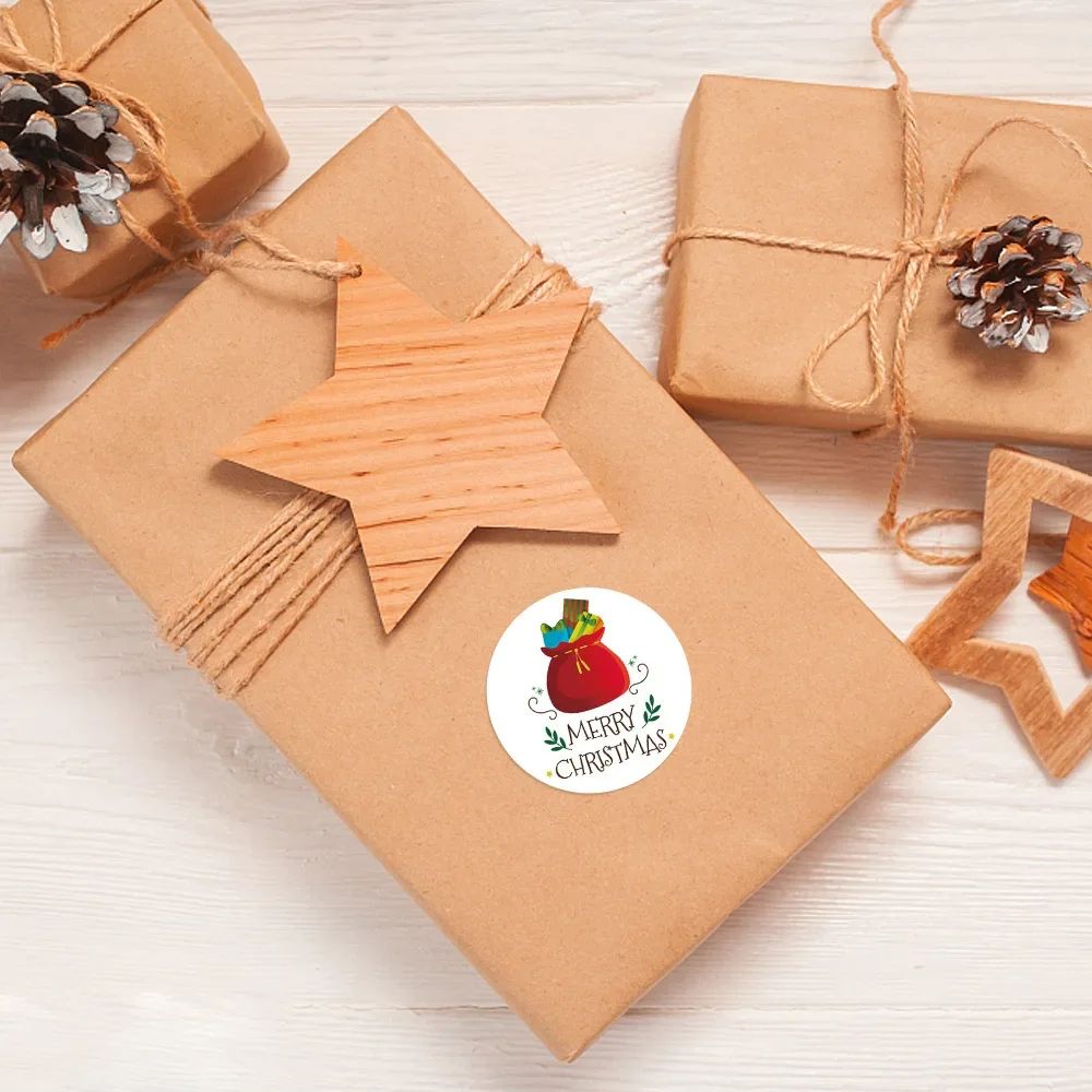 Merry Christmas Round Sticker Labels 500pcs