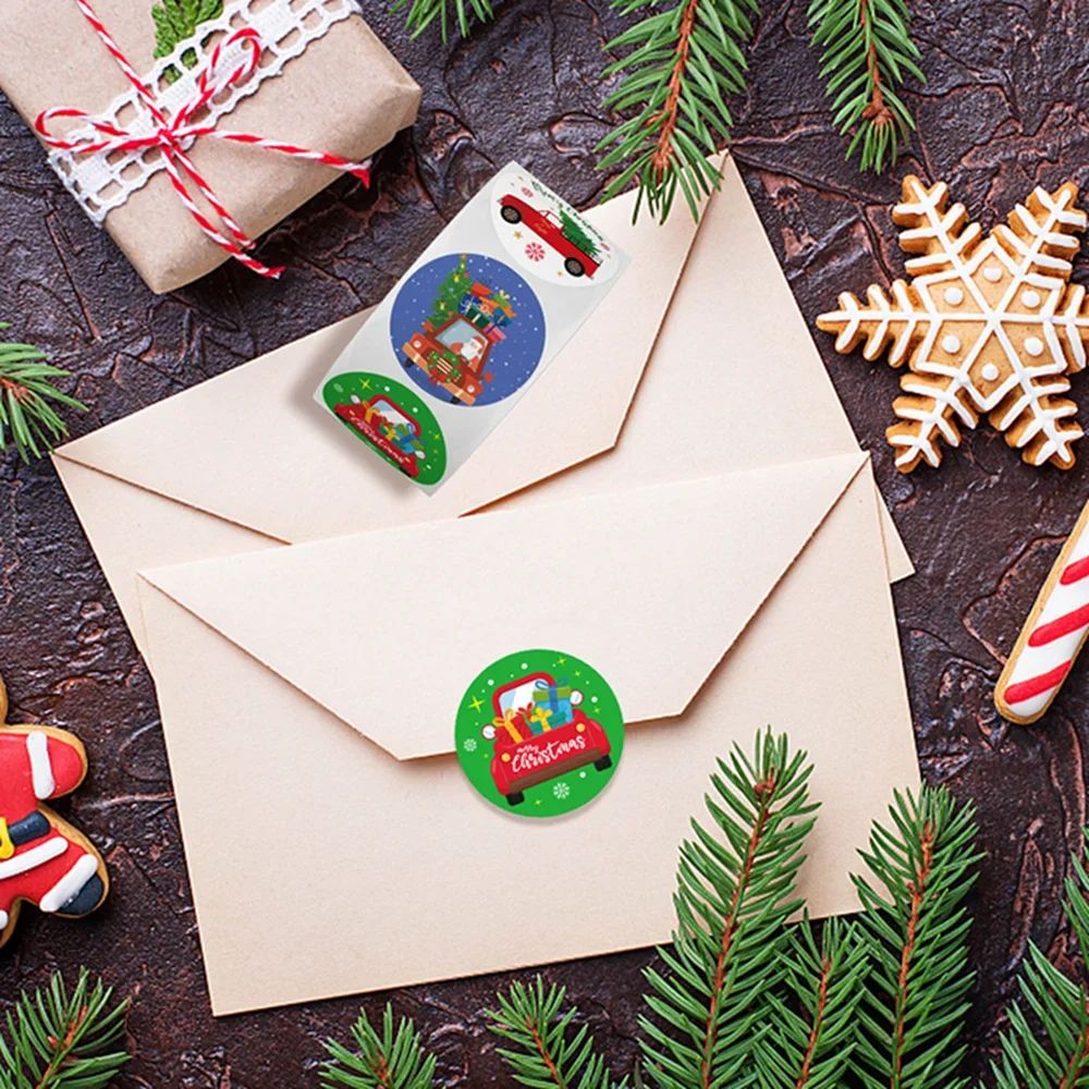 Merry Christmas Round Sticker Labels 500pcs