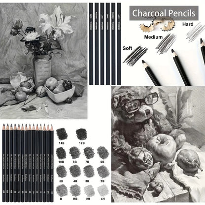 Professional 29-Piece Sketching & Drawing Pencil Kit - Master Art Supply Set