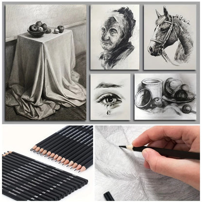 Professional 29-Piece Sketching & Drawing Pencil Kit - Master Art Supply Set