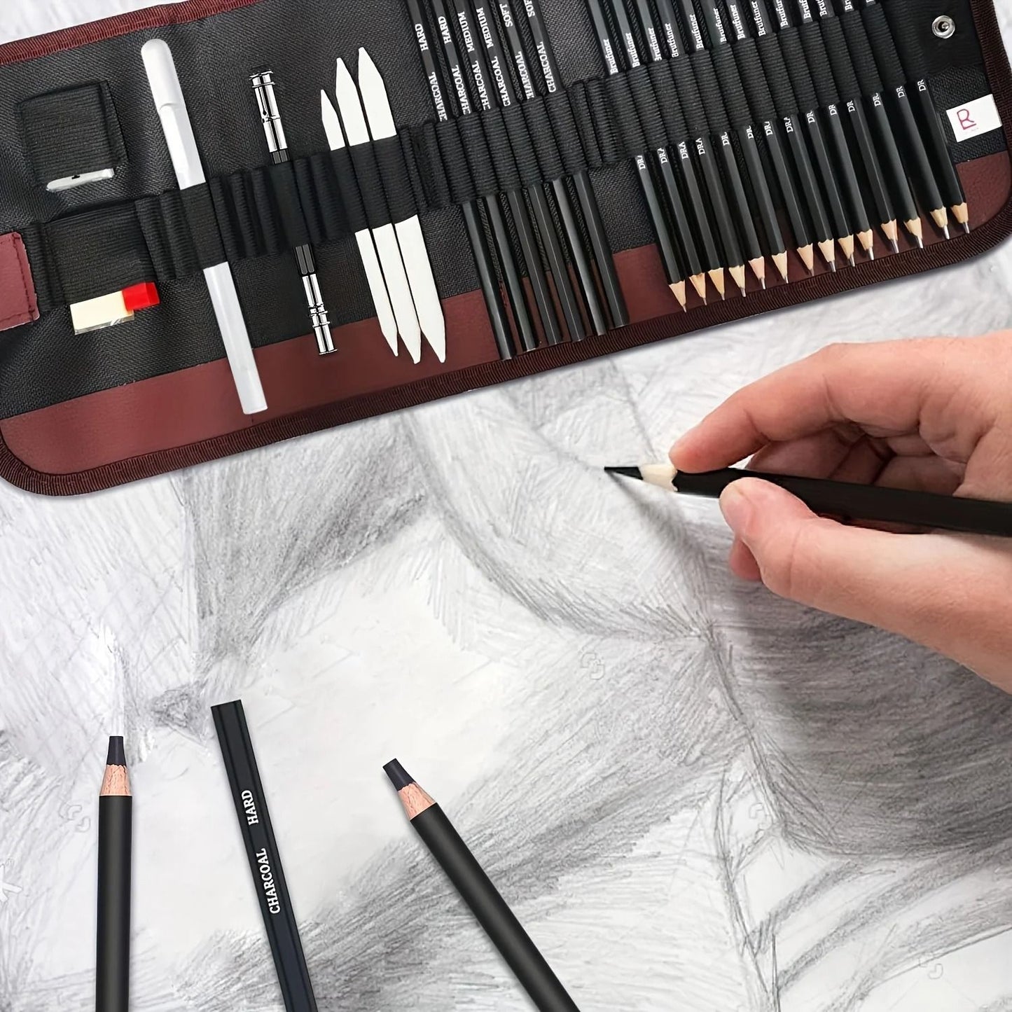 Professional 29-Piece Sketching & Drawing Pencil Kit - Master Art Supply Set