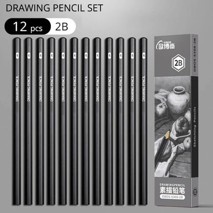 Professional Multi-Grade Graphite & Charcoal Sketching Pencil Set